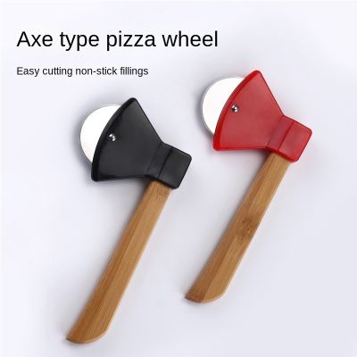 Axe Stainless Steel Pizza Cut round Cake Cut Knife Bamboo Handle Pie Separator Household Multi-Function Baking Pizza Wheel