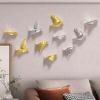 Wall stickers㍿✤ 13guejudroto1971 Adesivos de parede para Decoração Quarto Infantil Resina Pássaros Estátua Parede Estatueta Animal Ornamentos Murais Suspensos