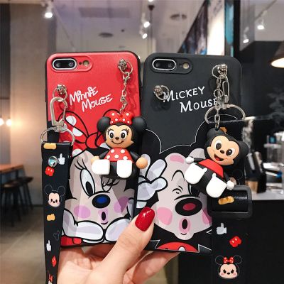 (new style phone case)มินนี่มิกกี้สำหรับ Samsung Galaxy,A30 A20s A10s A50 A70 A12 A11 A71 A51 A52 A22 A02s A13 A03s เชือกเคสมีขาตั้ง