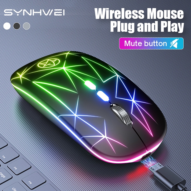 2.4GHz Wireless Mouse USB Rechargeable Gaming Mouse for Laptop Desktop Computer 