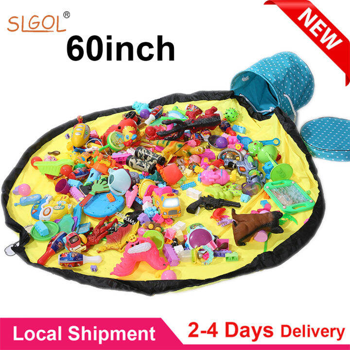 Toy Storage Bag and Play Mat, Outdoor Quick Toy Storage Basket