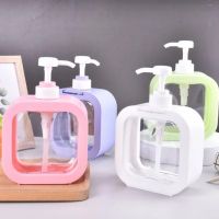 Soap Dispenser Bottle Matte Black Kitchen Refillable Hands Dishes Press Bottle Bamboo Wood Pump Bathroom Storage Bottle 500ML