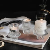 【hot】❐❏✾  Transparent Glass Candle Holder Wedding Candlelight Dinner Props Table Decoration