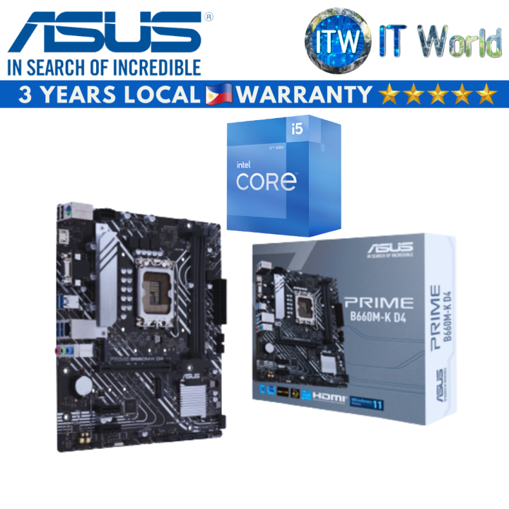Itw Intel Core I5 12400f Processor With Asus Prime B660m K D4 Itw Intel Core I5 12400f Processor With Asus Prime B660m K D4