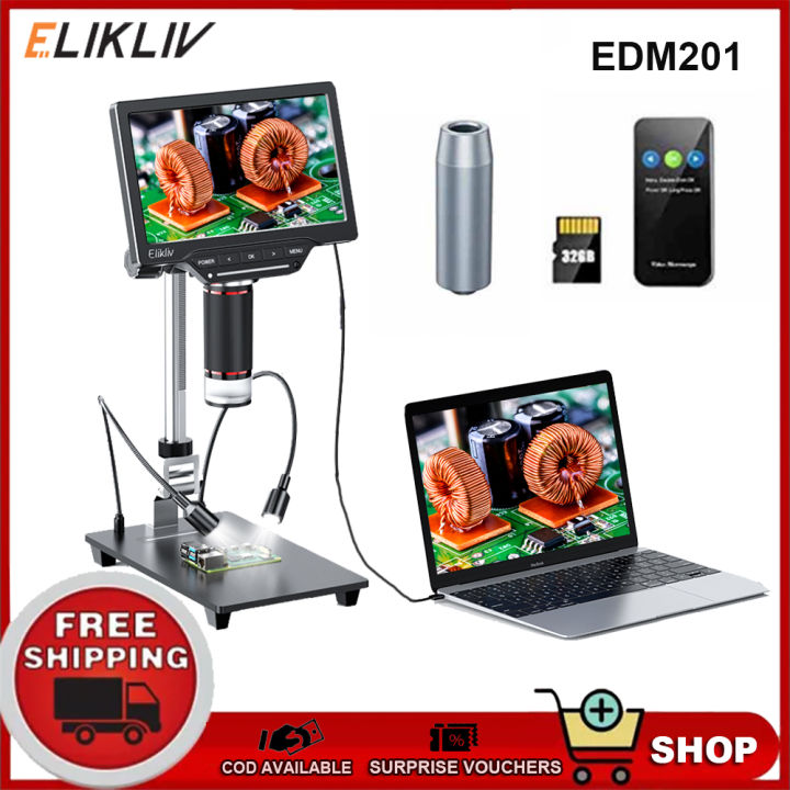 Elikliv EDM201 HDMI LCD Digital Microscope, EDM201 Pro 7 Inch