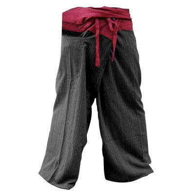 Thai pants lay ใส่สบาย สวยแบบเท่ๆ กางเกงเลย์ผ้าฝ่าย 2Toneเป็นกางเกงเลย์ใส่สบาย ขนาด Free Size แดงดำ