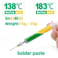 hk✁◄  New Type Low Temperature Lead-free Syringe smd Solder Paste Flux Soldering Led Sn42Bi58 Repair Welding tool