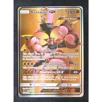 Pokemon Card ภาษาอังกฤษ Buzzwole GX Card 104/111 มัสชิบูน Pokemon Card Gold Flash Light (Glossy)