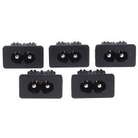 HITN 5pcs AC250v 2.5A IEC320 C8ชาย2 Pins Power Inlet SOCKET CONNECTOR