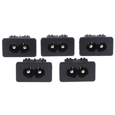 ✈️Ready Stock✈ 5pcs AC250v 2.5A IEC320 C8ชาย2 Pins Power Inlet SOCKET CONNECTOR