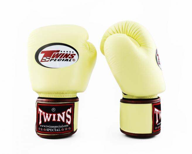 Twins special Boxing Gloves BGVL3 Vanilla Genuine leather Muay Thai