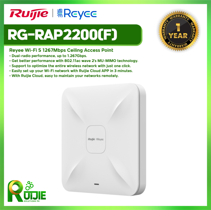 Ruijie RGRAP2200(F) AC1300 Dual Band Ceiling Mount Access Point Lazada PH
