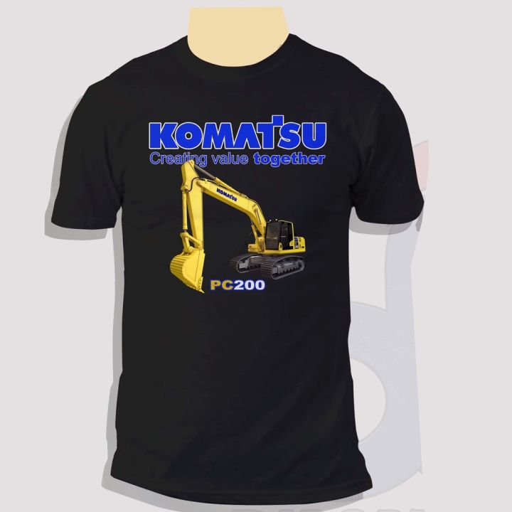 เครื่องจักรกลหนัก-komatsu-แขนสั้นเสื้อยืด-เสื้อถักแขนสั้น-komatsu