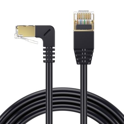Cat8 kabel Ethernet RJ45 sudut kanan kabel jaringan UTP kabel Patch 90 derajat kucing 8 Lan kabel untuk Laptop Router TV kotak RJ45