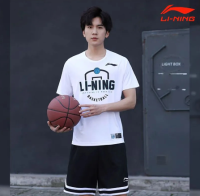 Li Ning ฤดูร้อน2023เสื้อยืดลายอักษรจีนสำหรับการฝึกซ้อมกีฬาสำหรับทั้งหญิงและชายเสื้อแบดมินตันใหม่สวมใส่สบายแห้งเร็วดูดซับเหงื่อระบายอากาศ