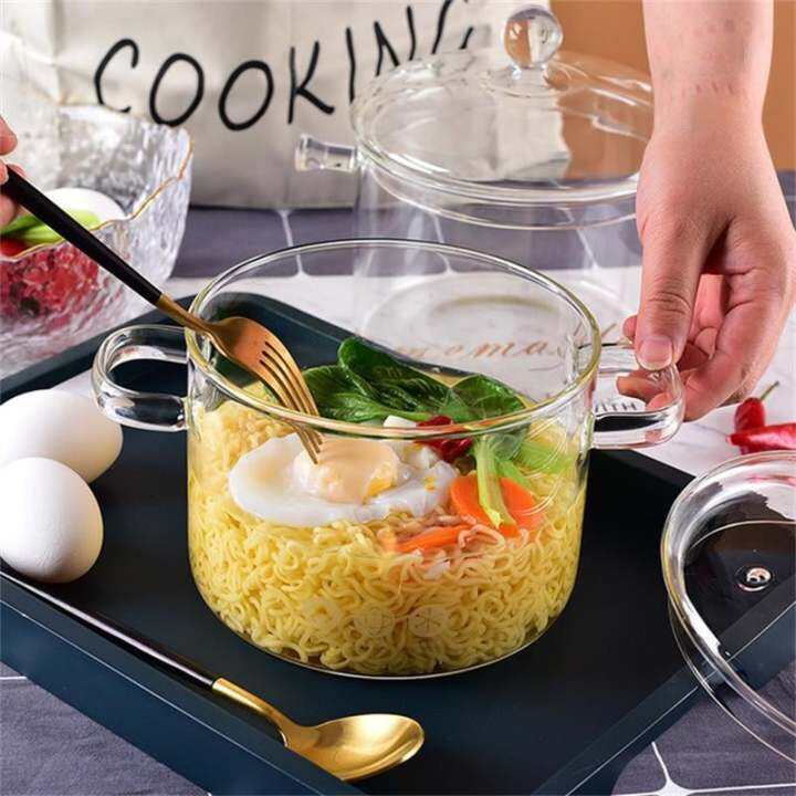 Borosilicate Glass Microwave Safe Cooking Pot Heat Resistant Serving