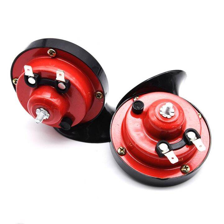 2pcs 12v Dual Tone Car Snail Horn 300DB Super Train Horn Loud Pressure ...