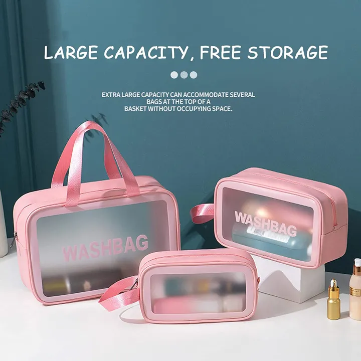 LARGE Travel Waterproof Toiletry Cosmetic Pouch Clear Wash Bag Lazada PH