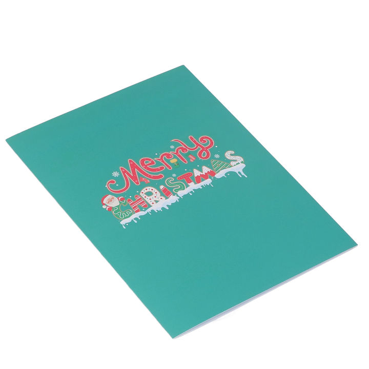 การ์ดคริสต์มาส3d-สีสันสดใสการ์ดคริสต์มาสป๊อปอัพสำหรับเป็นของขวัญ
