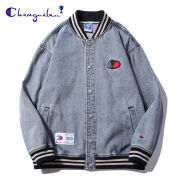 Champion VIP Áo Khoác Denim Áo Khoác Đôi Dáng Rộng Phong Cách Hàn Quốc Mùa