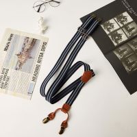 British elastic mens straps suspenders four clips mens and womens trousers el英伦弹力男士背带吊带四夹男女西裤松紧防滑背带夹帅气潮男可调节9.2