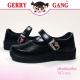 Gerry gang รองเท้านักเรียนผู้หญิง รองเท้านักเรียนหนังสีดำ เข็มกลัดเปลี่ยนได้2แบบ รุ่น G-6306 / G-6307
