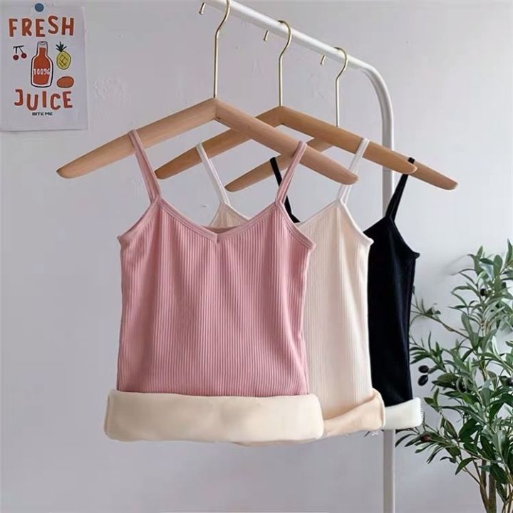 dear-2021-new-thermal-vest-womens-fleece-lined-thickened-underwear-heating-slim-fit-cold-proof-korean-style-student-solid-color-camisole