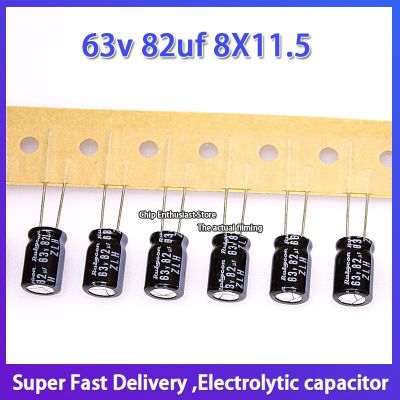 10PCS Rubycon imported aluminum electrolytic capacitor 63v 82uf 8X11.5 ruby zlh high frequency and long life Electrical Circuitry Parts