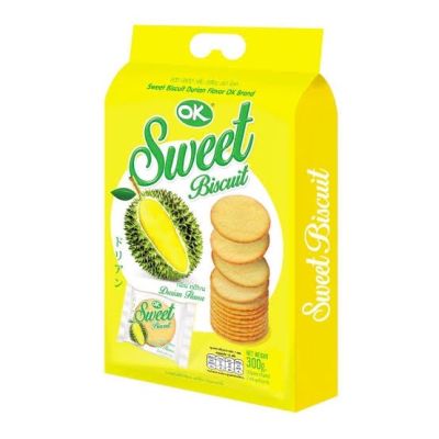 OK Sweet Biscuit Durian Flavor 300g โอเค สวีท บิสกิต กลิ่นทุเรียน