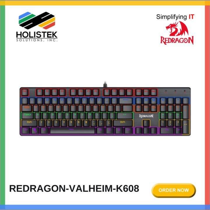 Redragon K608 Valheim Rainbow Gaming Keyboard, 104 Keys NKRO Mechanical