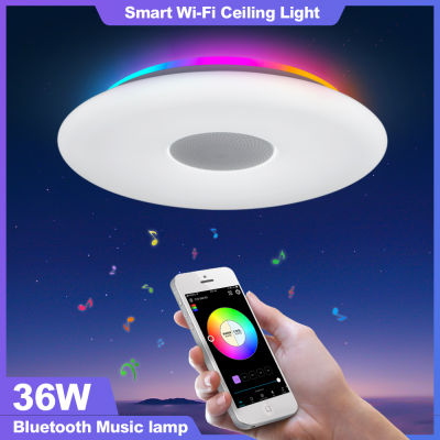 OFFDARKS Smart LED Ceiling Light WIFI Voice Control Bluetooth Speaker APP Remote Control Bedroom Kitchen Music Ceiling lamp