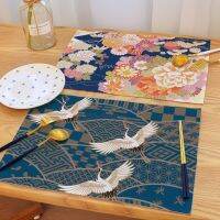 (Yetta) Placemat ญี่ปุ่นตารางเสื่อสก์ท็อปเสื่อสร้างสรรค์ศิลปะญี่ปุ่นจิตรกรรมรถไฟเหาะ