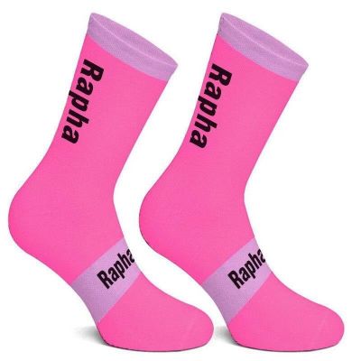 ถุงเท้า4สีสำหรับผู้หญิงผ้า Rapha กันสวมใส่ได้ทั้งผู้ชายและจักรยานเสือหมอบลายทางใหม่2023