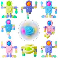 1Pcs Children Fidget Sensory Spinner Toys Transformable Robot Fingertip Toy  for Kids Autism Spinner Vent Toys Stress Relief Fidget Spinners  Cubes