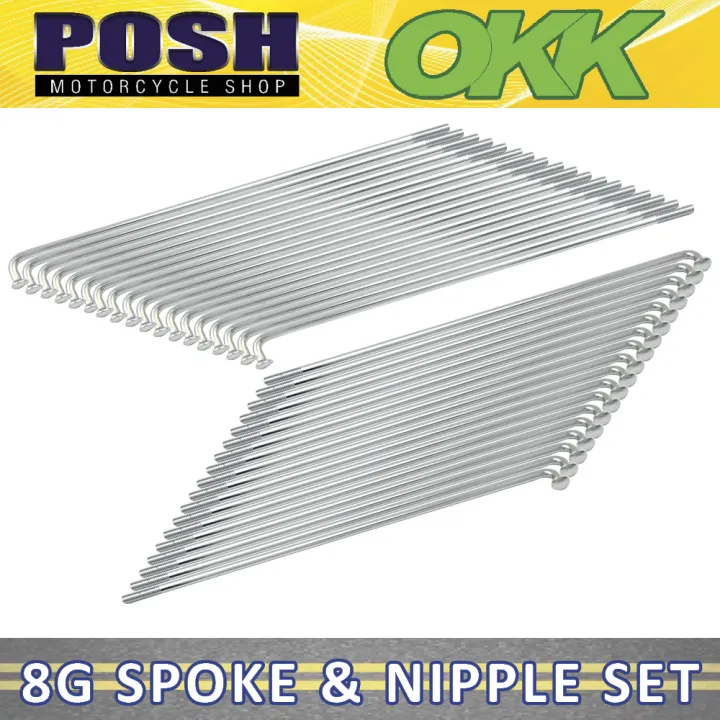 OKK 8 Gauge Spokes and Nipple Set (36 pcs) Lazada PH