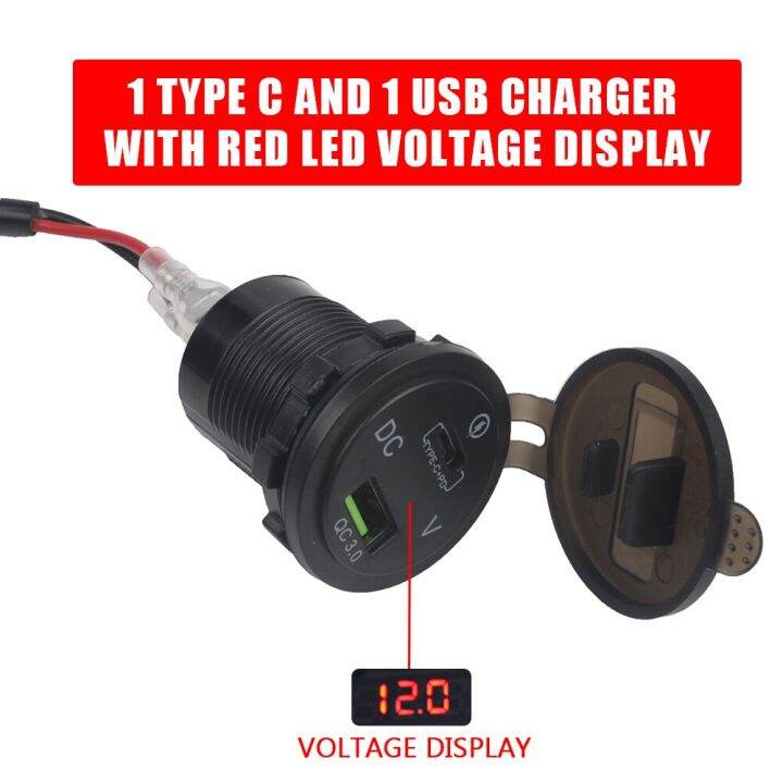 A TYPEC AND USB A TYPEC AND USB Motorcycle Bike Type C USB Charger