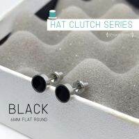 (สำหรับเจาะ)แป้นหมวก สแตนเลสเกรดการแพทย์ Black flat แพคเกจปลอดเชื้อ ปลอดภัย100%_HC681