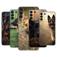 German Shepherd Dog Phone Case For Samsung Galaxy S22 S21 S20 Ultra FE S10 Lite 5G S10E S9 S8 Plus Soft TPU Black Cover Electrical Safety