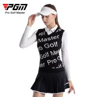 PGM Womens Golf Sweater Autumn and Winter Warm Tank Top Letter Embroidered V-neck Vest YF637