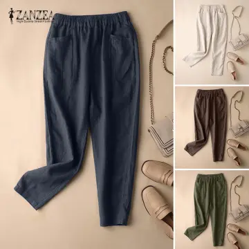 Ready Stock New Fashion Women Trousers Female Cotton Loose Casual Pants  Plus Size Raya 2023