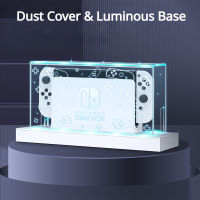 HEYSTOP Dust Cover กล่องฐานเรืองแสงสำหรับ Nintendo Switcholed Switched Acrylic Host Shell OLED Sleeve