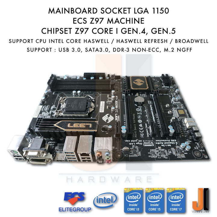 mainboard-ecs-z97-machine-lga1150-รองรับ-core-i-gen-4-gen-5-มือสอง