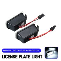 แผ่นเรืองแสงป้ายทะเบียน LED 2ชิ้นสำหรับ Ford FOCUS MK II FIESTA MK VII MONDEO MK IV KUGA S-MAX 2008-2019