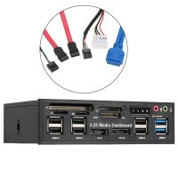 【LZ】♙❏  Leitor de cartão interno para mídia do painel do PC multifunções hub USB 3.0 porta esata sata painel frontal áudio para SSD Ms Cf Tf M2 Mmc