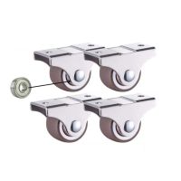 4pcs/Set Caster Drawer Small Pulley 1 Inch Directional Wheel Drag Bed Track Small Bed Wheel With Bearing Rubber Mute Wheel Furniture Protectors Replac