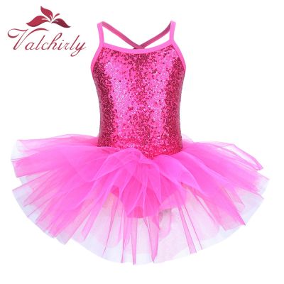 Ballerina Fairy Prom Party Costume Kids Sequined Flower Dress Girls Dance wear Gymnastic Ballet Leotard Tutu Dress