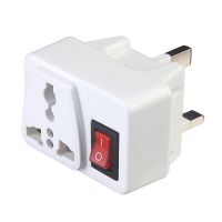 UK Universal Adapter Wall Socket ปลั๊กต่อขยายแบบพกพาปลั๊ก Socket พร้อมสวิตช์เปิด/ปิดไฟสีแดง