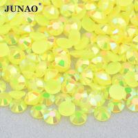 JUNAO 2mm 3mm 4mm 5mm 6mm Jelly Pink AB Resin Rhinestones Bulk Glitters Round Flatback Nail Decoration Non Hotfix Crystals Stone