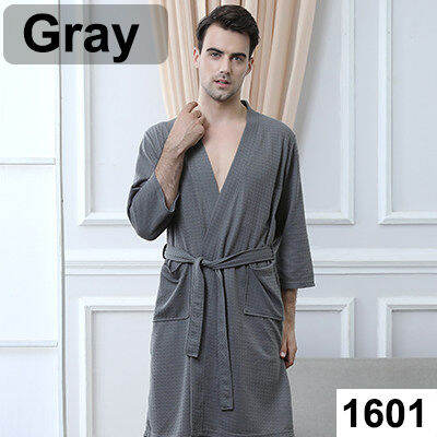 men-plus-size-knee-length-suck-sweat-towel-bath-robe-lovers-summer-y-waffle-kimono-bathrobe-male-solid-knitted-dressing-gown