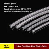 2:1 Clear φ0.8mm - φ18mm Heat Shrink Tube Ultra Thin Transparent Heatshrink Tubing Wire Cable Sleeve Electrical Circuitry Parts